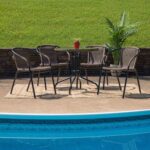 Glass dining table with chairs