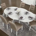 Round Glass Extendable dining Table