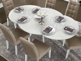 Round Glass Extendable dining Table