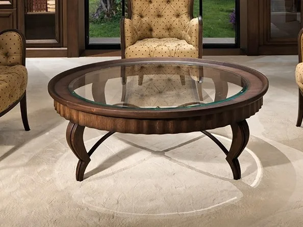 Wood and glass coffee table 1