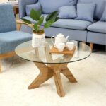 Wood and glass coffee table