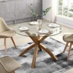 Wood circular dining table