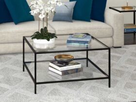 silver and glass coffee table 1