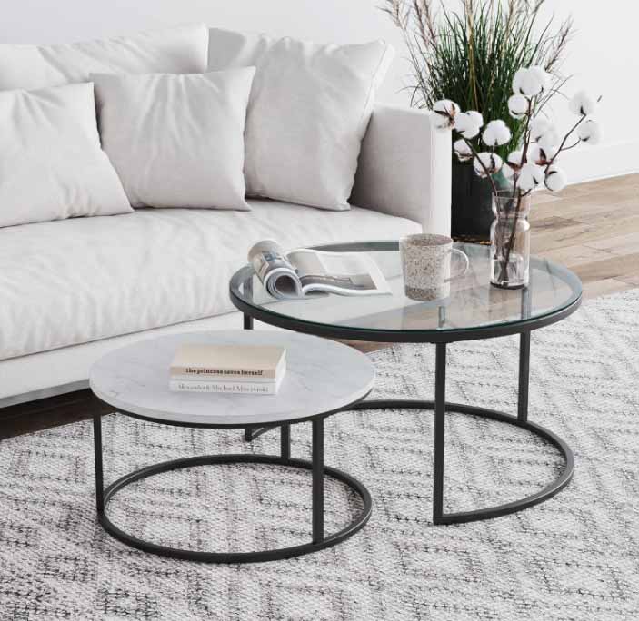 silver and glass coffee table 2