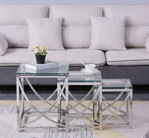 silver and glass coffee table 3