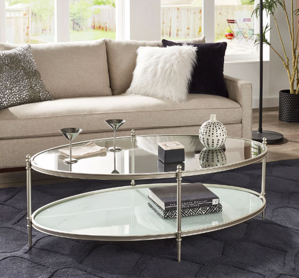 silver and glass coffee table 4