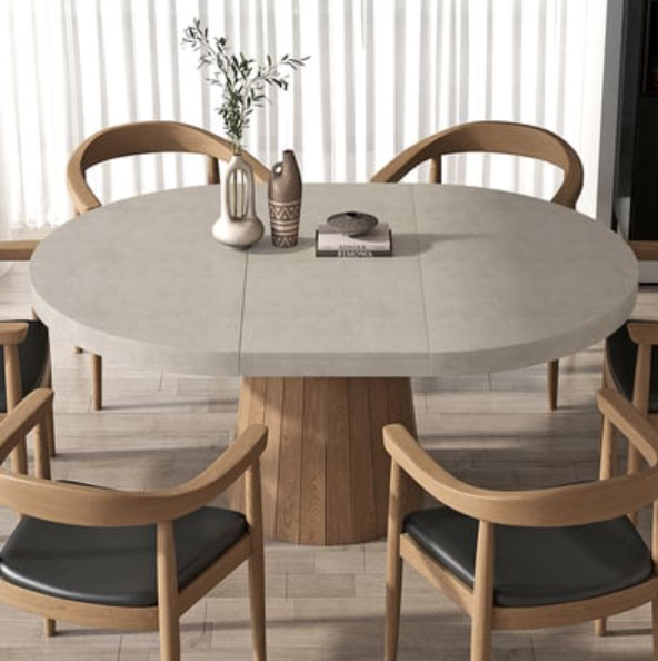 Round Glass Extendable dining Table 1