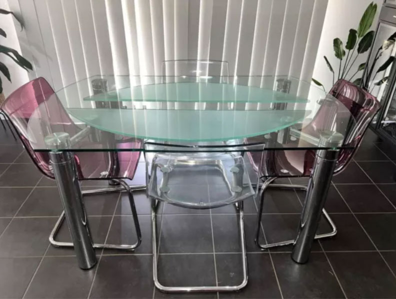 Round Glass Extendable dining Table 3