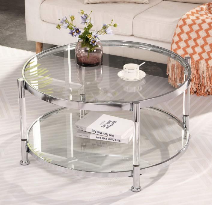 chrome glass coffee table 2