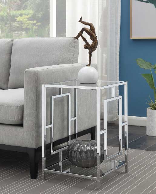 chrome glass coffee table3