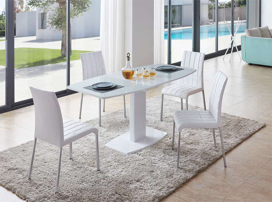 extendable glass dining room table