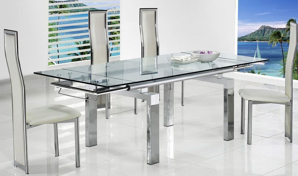 extendable glass dining room tables