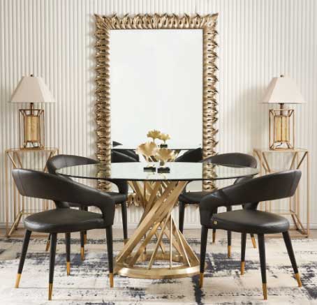 glass and gold dining table 2