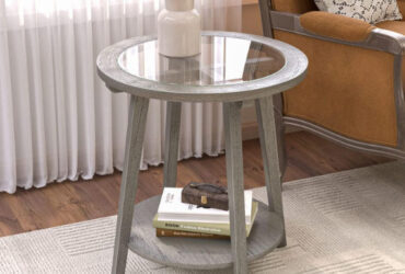 end table wood and glass 1 2