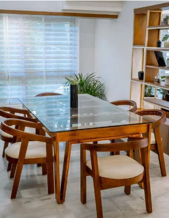 glass on top of wood dining table 3