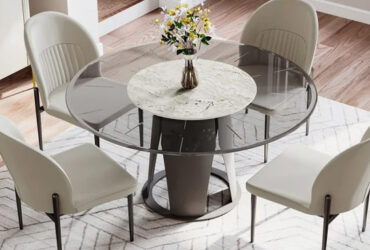 glass pedestal dining table3