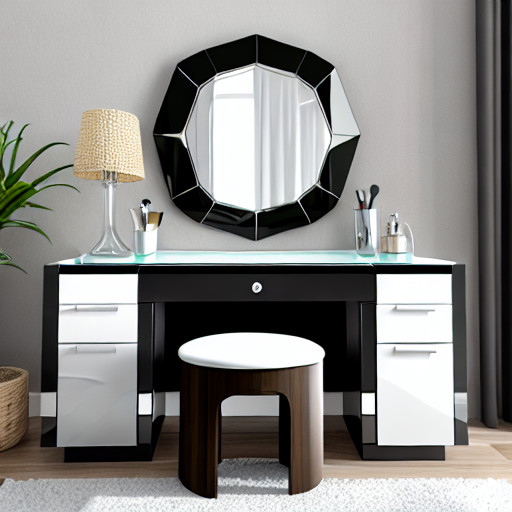 glass top dressing table with mirror 1